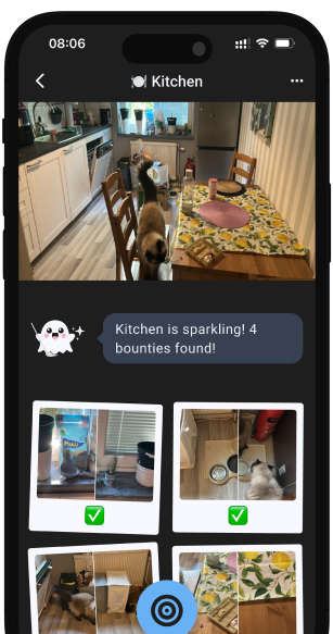 Kitchen - Hounty cleaning session in progress - 4 bounties complete!